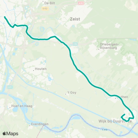 U-OV Wijk bij Duurstede - Utrecht CS map