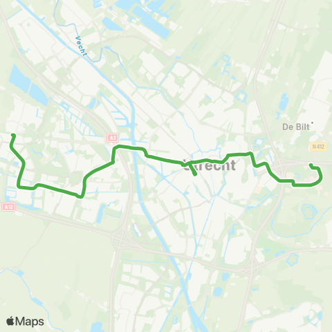 U-OV Vleuterweide - Utrecht CS - Science Park map