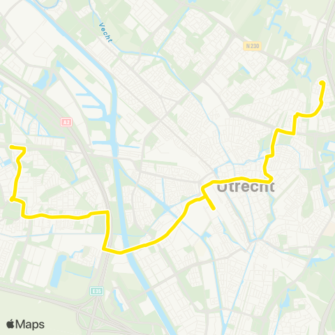 U-OV Terwijde - Utrecht CS - Voordorp map