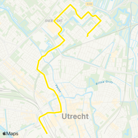 U-OV Utrecht CS - Galgenwaard map