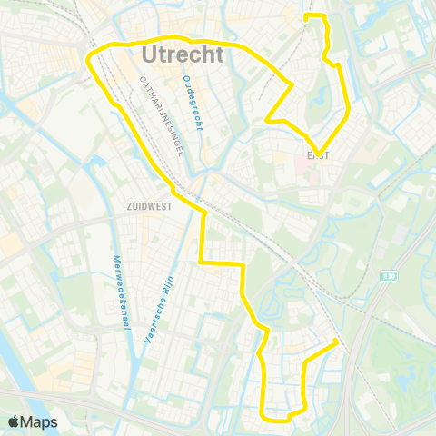 U-OV Wilhelminapark - Utrecht CS - Lunetten map