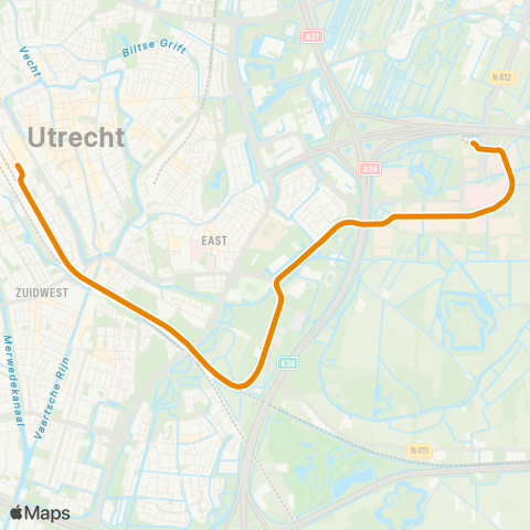 U-OV Science Park - Utrecht CS map