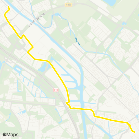 U-OV Utrecht CS - Lage Weide - Maarssen map