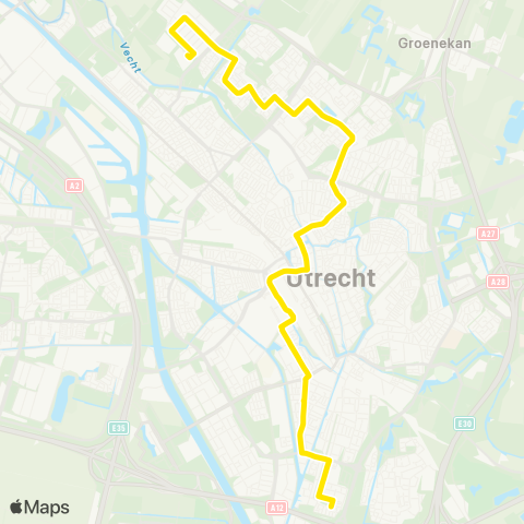 U-OV Overvecht-Noord - Utrecht CS - Hoograven map