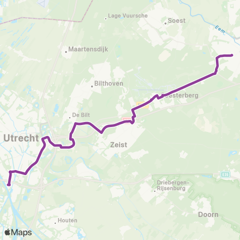 U-OV Westraven - Science Park - Amersfoort map