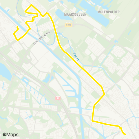 U-OV Utrecht CS - Maarssen map