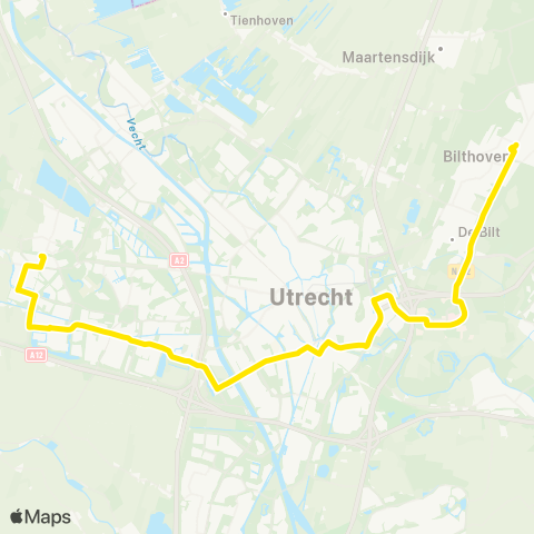 U-OV Vleuterweide - Vaartsche Rijn - Science Park map