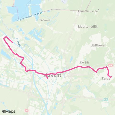 U-OV Maarssen - Utrecht CS - Zeist map