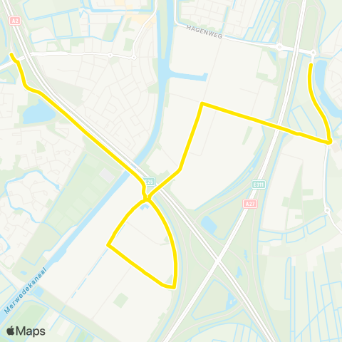 U-OV Vianen Lekbrug - De Biezen map