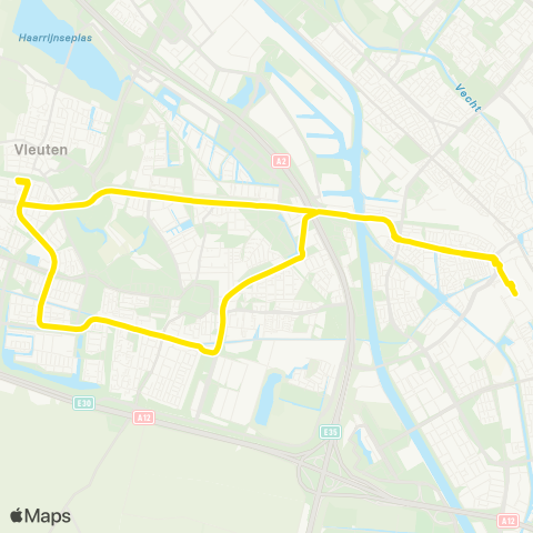 U-OV Utrecht CS - Vleuten - Utrecht CS map