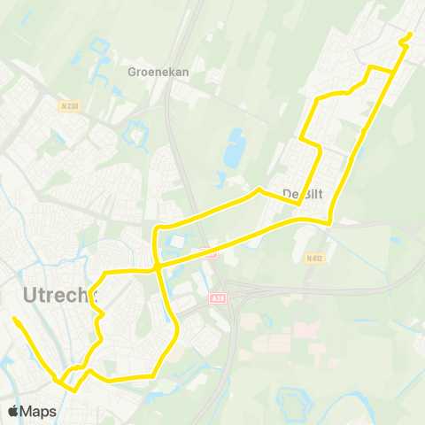 U-OV Utrecht CS - Bilthoven map