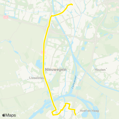 U-OV Hoef en Haag - Utrecht CS map