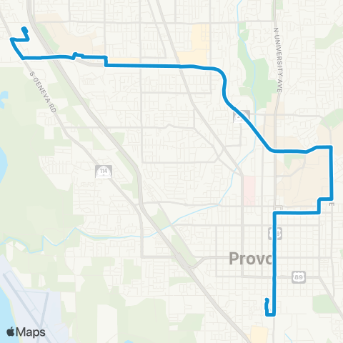 UTA 830X Utah Valley Express map