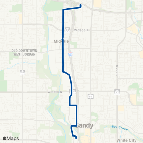 UTA Sandy Parkway Flex map