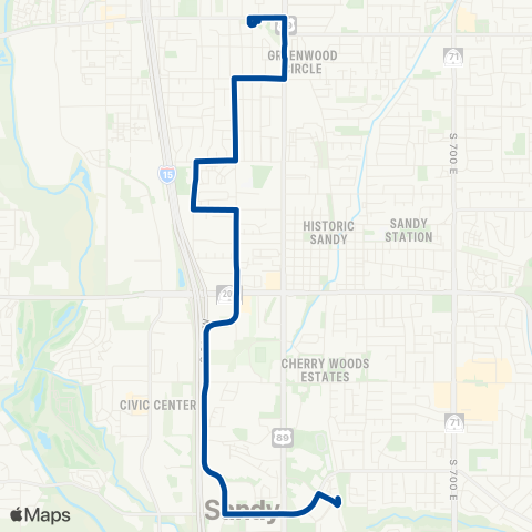 UTA Midvale Flex map