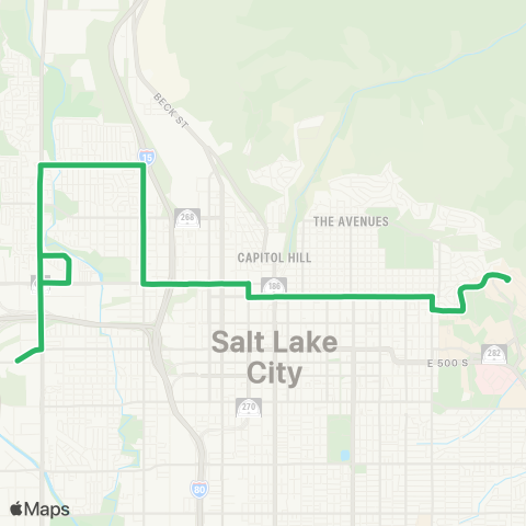 UTA South Temple map