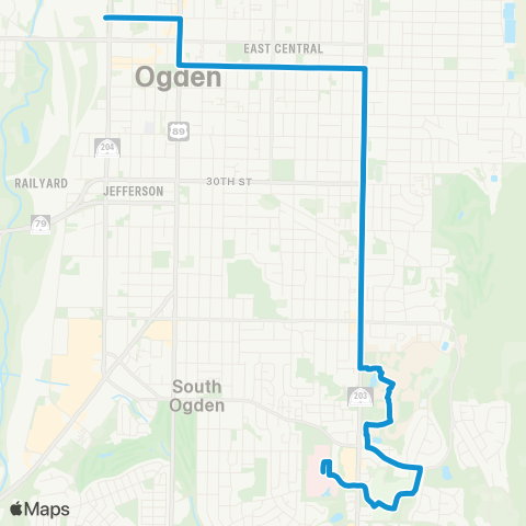 UTA Ogden Express (OGX) map