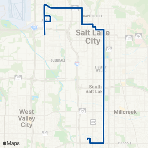 UTA 500 East map