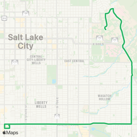 UTA 2100 South / 2100 East map