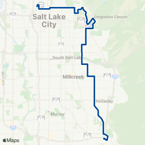 UTA 2300 East / Holladay Blvd map