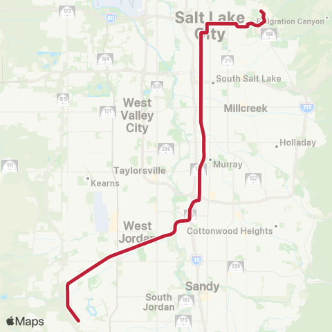 UTA 703 Red Line map