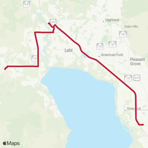 UTA Eagle Mtn / Saratoga Spr / Lehi Sta / UVU map