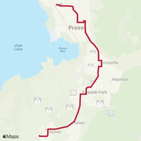 UTA South Utah County BYU / UVU Limited map