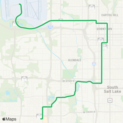 UTA 704 Green Line map