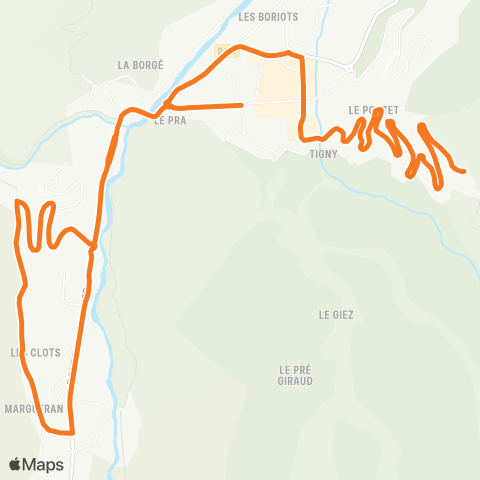 Skibus Valloire Le Serroz map