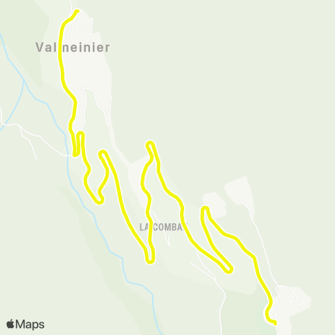 Skibus Valmeinier Navette 1500-1800 map