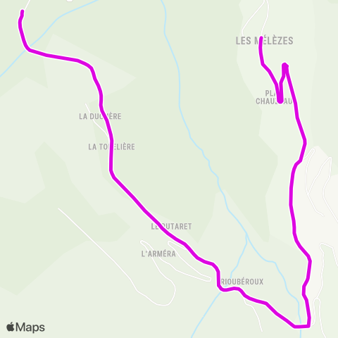 Skibus Valmeinier Navette Villages map