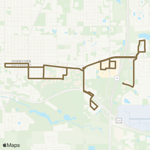 Valpo Transit V-Line Brown Route map