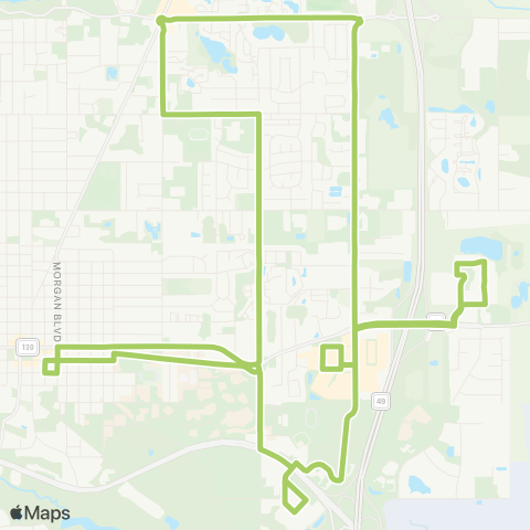 Valpo Transit V-Line Green Route map