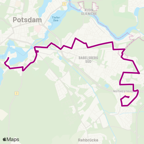 Verkehrsbetrieb Potsdam Stern-Center ↔︎ Küsselstr. map