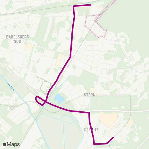 Verkehrsbetrieb Potsdam Robert-Baberske-Str. ↔︎ S Griebnitzsee Bhf map