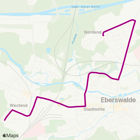 Barnimer Busgesellschaft Westend Wildparkstraße ↔︎ Nordend map