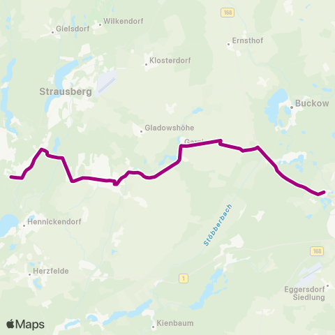 Barnimer Busgesellschaft Neb Ersatzverkehr Alt Rosenthal ↔︎ Neb Ersatzverkehr Bf Müncheberg map