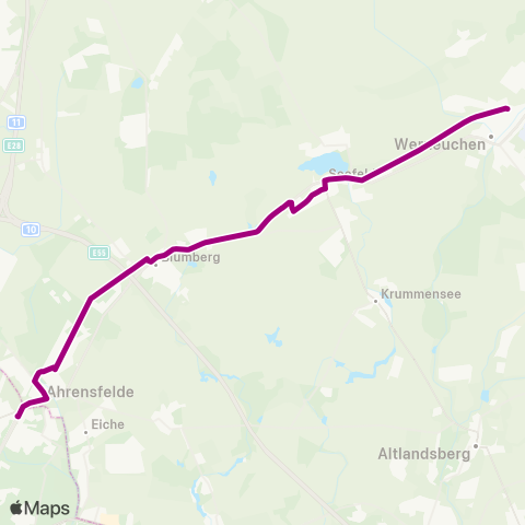 Barnimer Busgesellschaft Neb Ersatzverkehr Ahrensfelde ↔︎ Neb Ersatzverkehr Ahrensfelde map