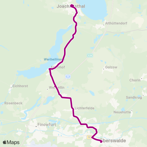 Barnimer Busgesellschaft Seezeit Werbellinsee ↔︎ Busbahnhof map