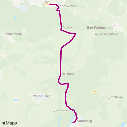 Barnimer Busgesellschaft Lustgarten ↔︎ Busbahnhof map