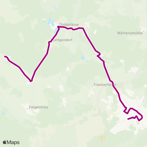 Verkehrsgesellschaft Teltow-Fläming Kemnitzer Hauptstr. ↔︎ Heidestr. map