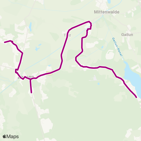 Verkehrsgesellschaft Teltow-Fläming Campus ↔︎ Seestr. map