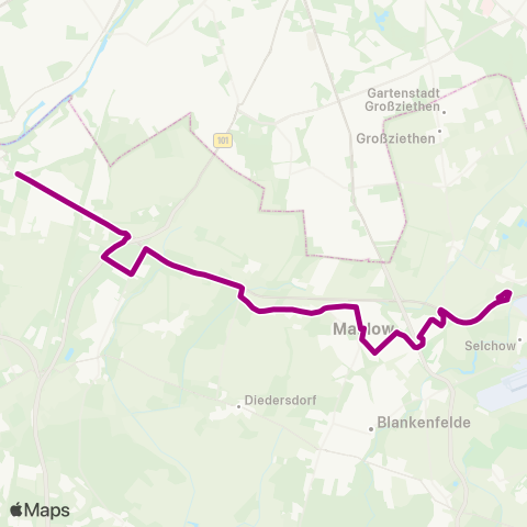 Verkehrsgesellschaft Teltow-Fläming S Teltow Stadt ↔︎ S Waßmannsdorf map