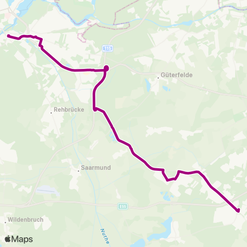 Verkehrsgesellschaft Teltow-Fläming Bhf ↔︎ S Potsdam Hbf map