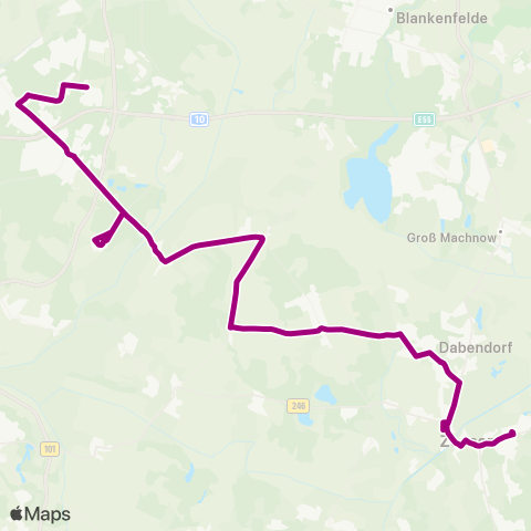 Verkehrsgesellschaft Teltow-Fläming Straße Der Befreiung ↔︎ Birkengrund Bhf map