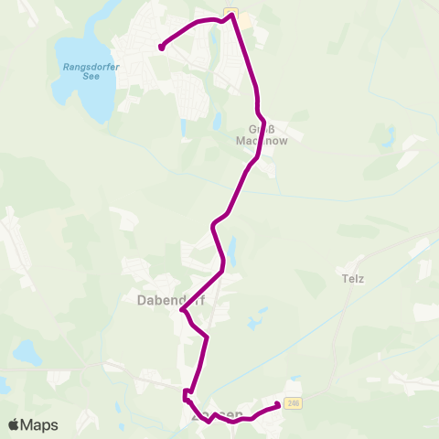 Verkehrsgesellschaft Teltow-Fläming Bhf ↔︎ Straße Der Befreiung map