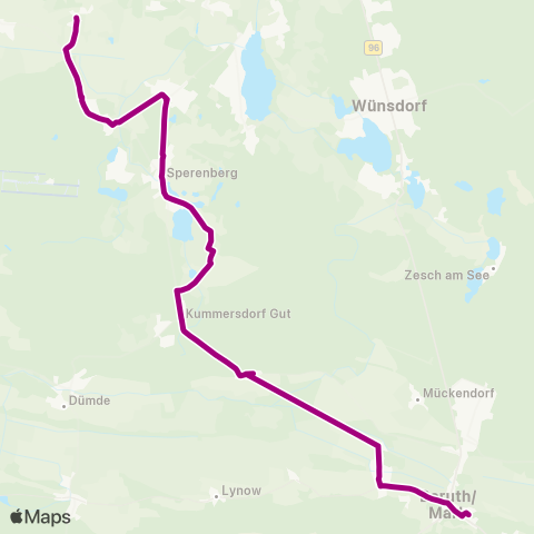 Verkehrsgesellschaft Teltow-Fläming Dorfplatz ↔︎ Schule map