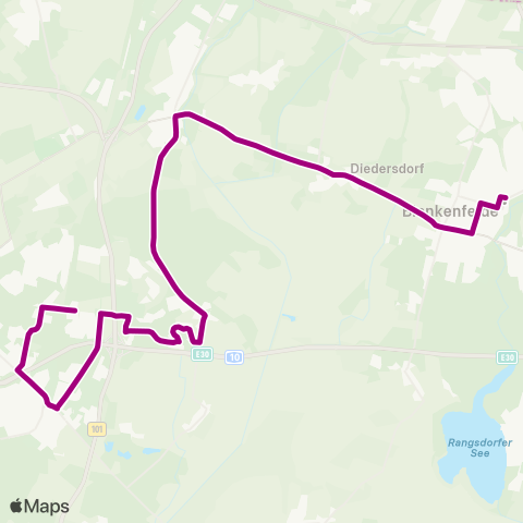 Verkehrsgesellschaft Teltow-Fläming Birkengrund Bhf ↔︎ S Blankenfelde (Tf) Bhf map