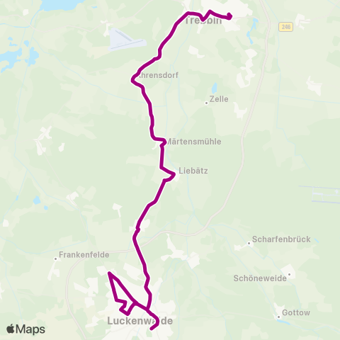 Verkehrsgesellschaft Teltow-Fläming Gesundheitszentrum ↔︎ Heidestr. map