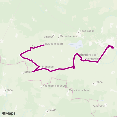 Verkehrsgesellschaft Teltow-Fläming Dorfstr. ↔︎ Busbahnhof map